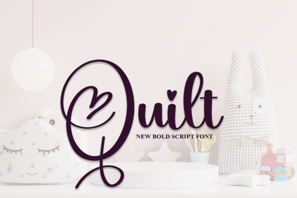 Quilt Font – A Romantic Typeface with Heart Details